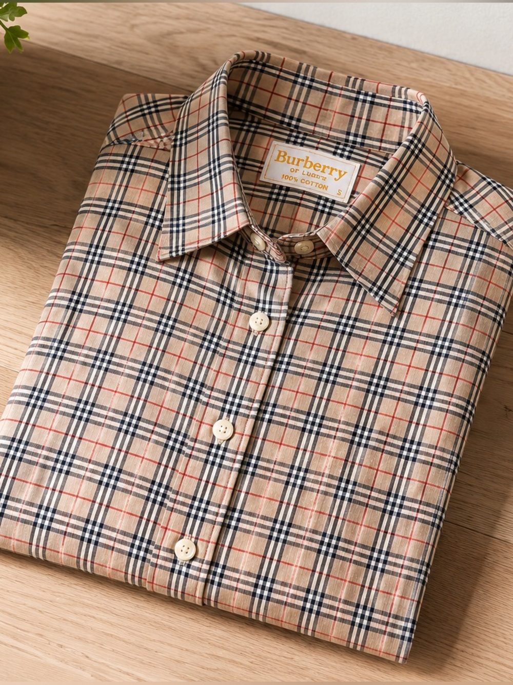 Vintage Burberrys London Nova Check Plaid Button Down Shirt Small - Picture 2 of 5